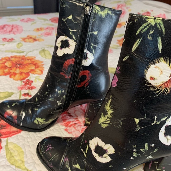 Matisse Floral Leather Heel Boots - Picture 3 of 10